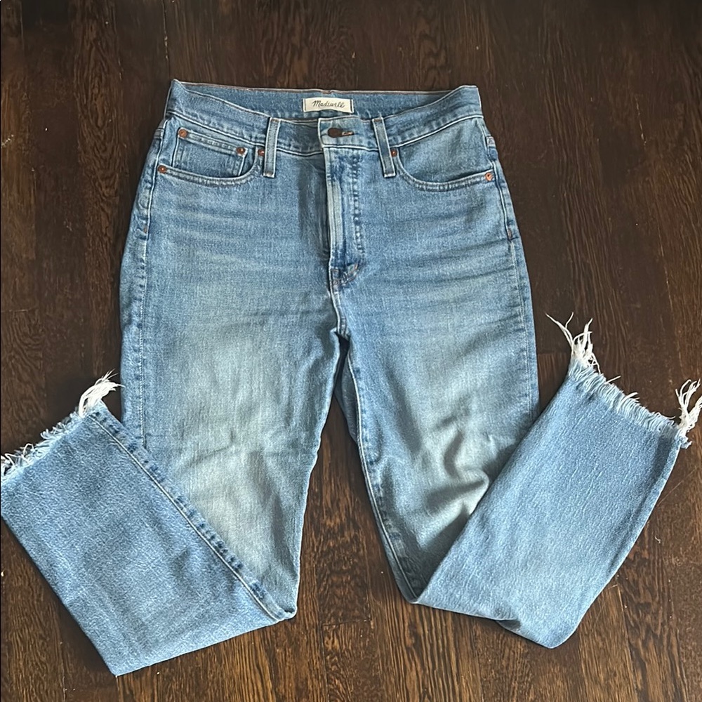 Madewell Frayed Hem cropped Jeans